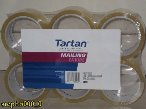 Tartan Clear Sealing Tape 3&#034; Core 1 7/8&#034; x 54.6 Yd. Pack Of 6 Rolls BRAND NEW
