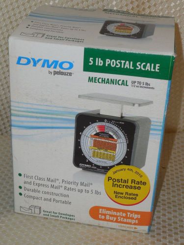 New dymo pelouze 5lb postal scale, 1/2oz increments, replaceable rates for sale