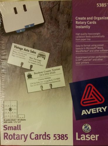 Avery Brand Small Rotary Cards #5385 (400 Cards 2-1/6 x 4) Sealed Package