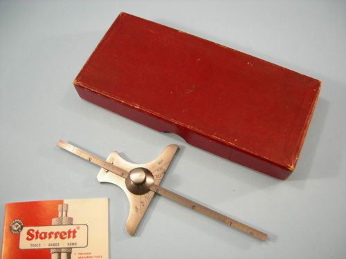 Starrett no.236 combination depth and angle gage comes with no.610n- 6&#034; rule for sale