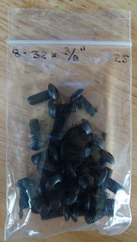 Button head socket cap screw / alloy steel / black oxide / #8-32 x 3/8&#034; / 25 pkg for sale