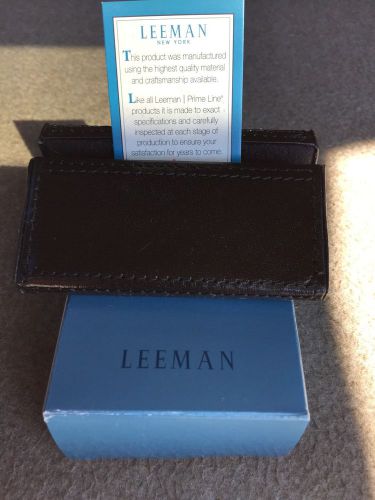Black Leeman Leather Business Card Holder