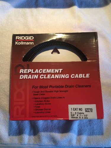 Ridgid Kollmann Replacement Drain Cleaning Cable. 62270. 5/8&#034;x7.5&#039;