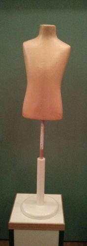 Child Armless Torso Mannequin Adjustable on Wooden Stand