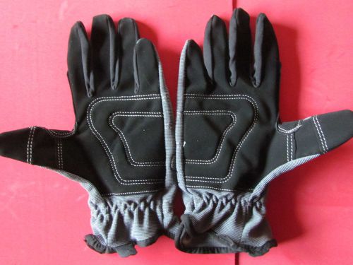 High dex work glove~&#034;firm grip&#034;~grey ~large~padded~syn leather~spandex~new for sale