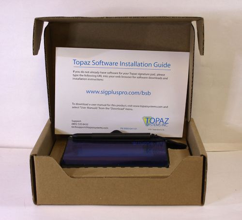 New lcd signature pad topaz systems signaturegem 1x5 usb backlit, t-lbk462-bsb-r for sale