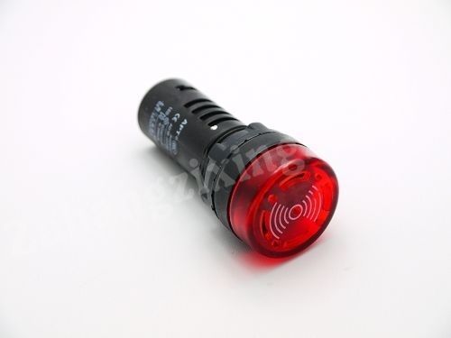 AC 110V 22mm Red LED Power Indicator Signal Light with Buzzer 100cd/m2 2M?