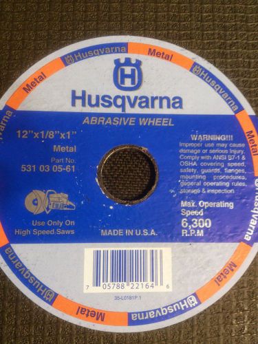 Box Of Ten Husqvarna 12&#034;x 1/8&#034;x 1&#034; Metal Cut Off Saw Blade Wheel
