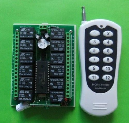 DC12V 12CH Wireless RF Remote Control  Switch Transceiver Module 315/433MHz