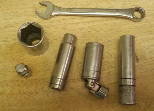 SK Tools lot of sockets &amp; wrench - deep spark plug swivel sae adapter 3/8 1/2 dr
