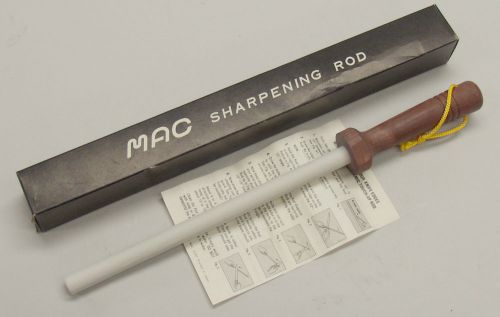 MAC 8 1/2 &#034; White Ceramic Honing Sharpening Rod.  New in Box with Instructions.