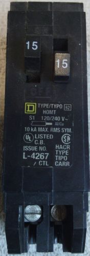 Square D Homeline HomT1515 2 Pole Tandem 15Amp 240V Circuit Breaker