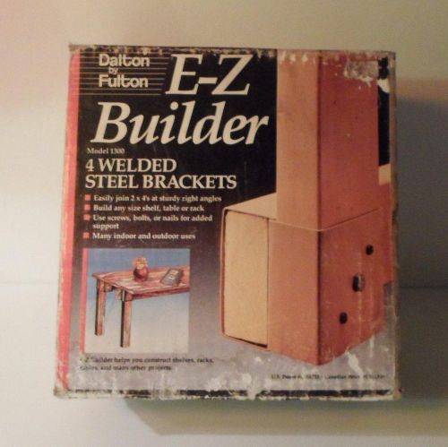 E-Z BUILDER 4 Welded Steel Brackets JOIN 2 x 4&#039;s AT STURDY RIGHT ANGLES New $10!