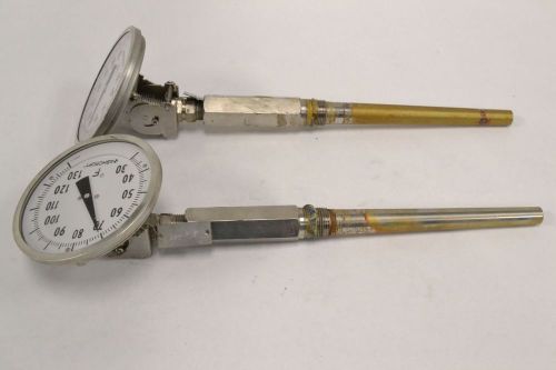 Lot 2 trerice thermometer 30-130f 5in 1/2in npt temperature gauge b313611 for sale