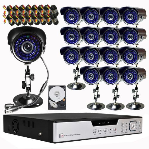 SECURITY DVR SYSTEM - 16 CHANNEL - 16 CAMERAS -  800 TVL - 1TB HDD - NO RESERVE