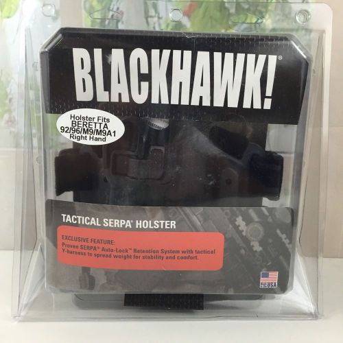 Blackhawk! serpa level 3 light bearing tactical holster rh fits beretta 92/96/m9 for sale