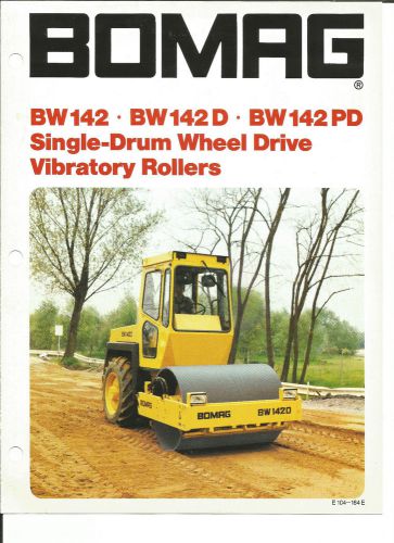 1986 BOMAG SINGLE-DRUM WHEEL DRIVE VIBRATORY ROLLERS BW142 BW142D BROCHURE