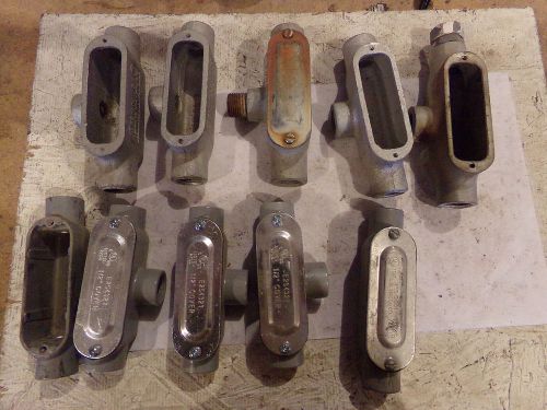 LOT OF 1/2&#034; CONDUIT BODY FITTING - ALL METAL - NEW &amp; USED