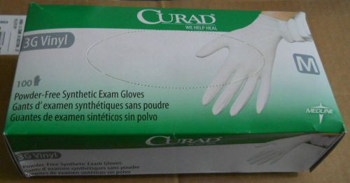 Medline cur8235 curad powder-free latex-free 3g vinyl exam gloves,medium-nib-new for sale