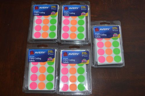 1575 Avery Round Color Coding Labels, 0.75 Inch, Removable (5 packs of 315)