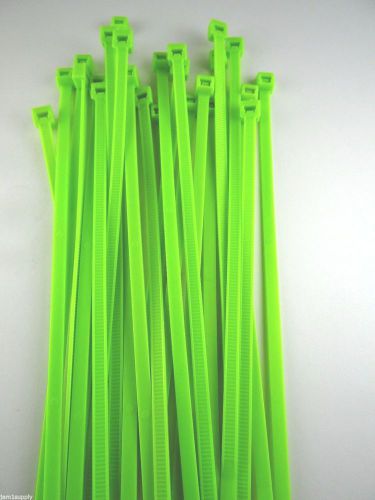 Cable ties wire ties fluorescent green nylon 7&#034;  lot of 100 new made in usa for sale
