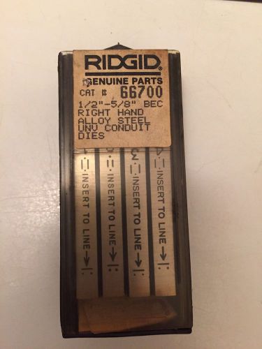 Ridgid Cat# 66700 1/2&#034;- 5/8&#034; BEC Right Hand Alloy Steel Conduit Dies Ridgid Dies