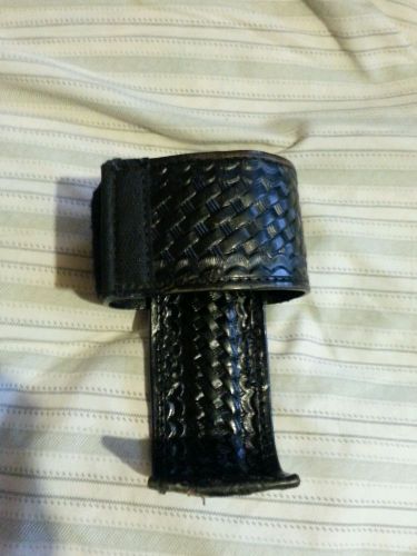 Duty belt radio holster dutyman brand basketweave leather for sale