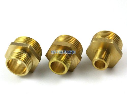 5 Brass Male 3/4&#034; To 1/2&#034; BSP Pipe Hex Reducing Nipple Fitting Hose Connector