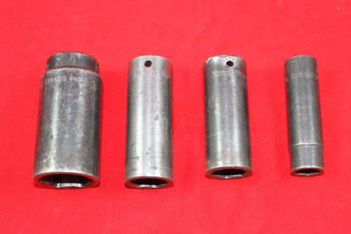 4 SNAP-ON 1/2&#034; DRIVE STANDARD DEEP IMPACT SOCKETS  SIM 1/2&#034; 3/8&#034; 13/16&#034; 9/16&#034;