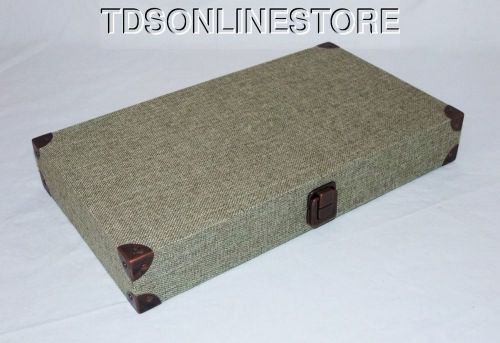 Burlap Covered Jewelry Traveling Storage Display Case