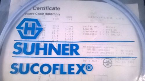 VTG 1992 Huber Suhner Sucoflex Test Flexible Microwave Cable Assembly  S/F 104 S