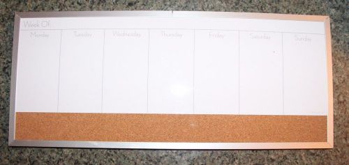 7.5&#034; x 18&#034; Dry Erase Cork Board Days of Week