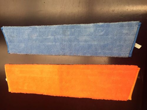 100 pieces Microfiber 24&#034; Dust/Wet Mop Velcro Refills Blue or Orange