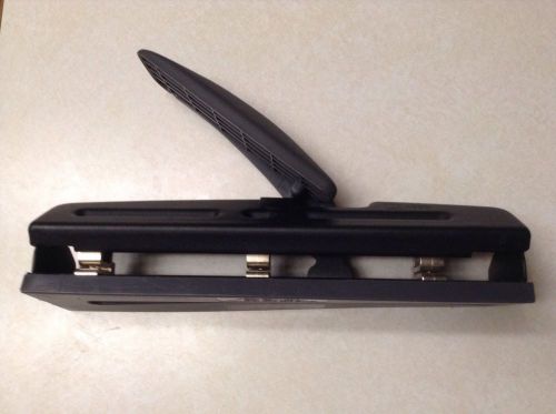 ACCO metal paper hole punch, black, very sturdy, adjustable hole placement