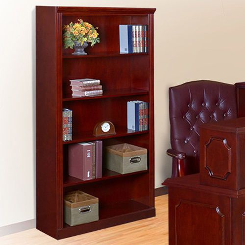 TRADITIONAL OFFICE MODULAR LIBRARY BOOKCASES 72&#034; Mahogany Wood Wooden Furniture