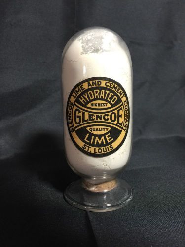 Vintage Hydrated Lime Sample Glass Vial Glencoe Lime &amp; Cement Co. St.Louis