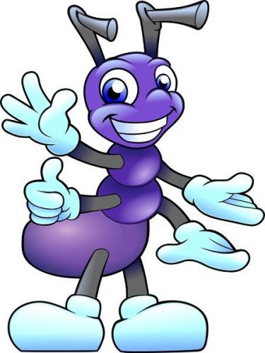 30 Custom Cartoon Purple Ant Personalized Address Labels
