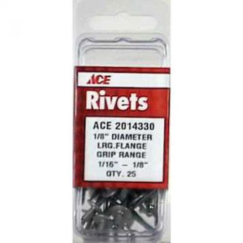 Rivet Lg Fl Al1/8X1/8P25 Ace Pop Rivets 2014330 Metallic Silver, Silver/Platinum