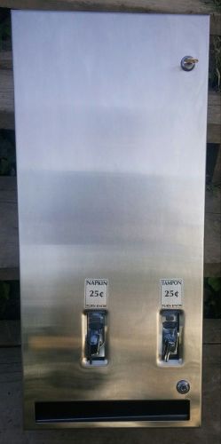 AJW Stainless Steel 25c Tampon Napkin Dual Dispenser Vending Machine