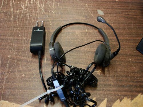 Plantronics 2xProng Telephone Adapter LR66181  and Head Phones