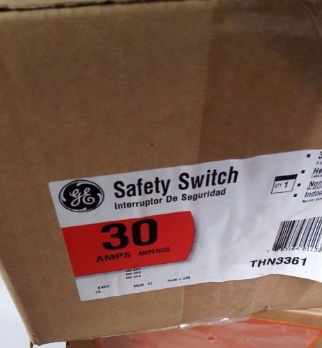 GE THN3361 600V 30A 3-Ph Non Fusible Safety Switch