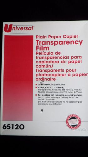Universal Brand Clear Transparency Film ,8 1/2 x 11,69 SHEETS