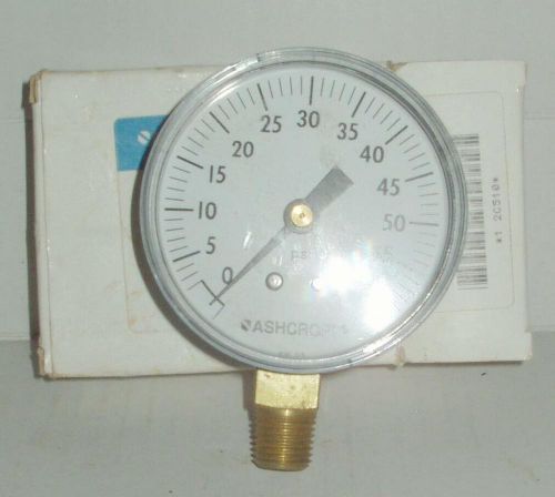 Ashcroft 2C510 1/2&#034; Air Pressure Gauge 60 PSI 1/2&#034;