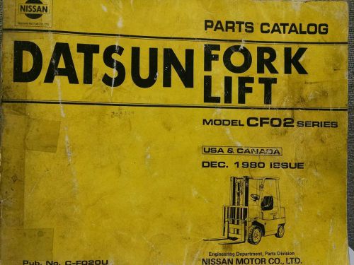 Datsun / nissan forklift parts manual model cf02 for sale