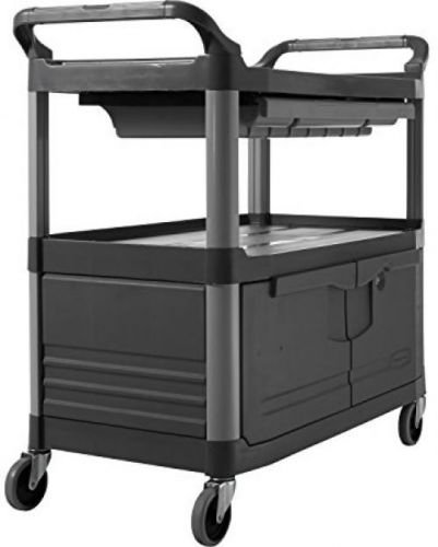 Rubbermaid Commercial FG409400GRAY XTRA Service And Utility Cart, 3-Shelf With