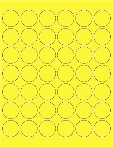 Chromalabel.com 1-1/4&#034; banana yellow round labels for laser &amp; inkjet printers | for sale