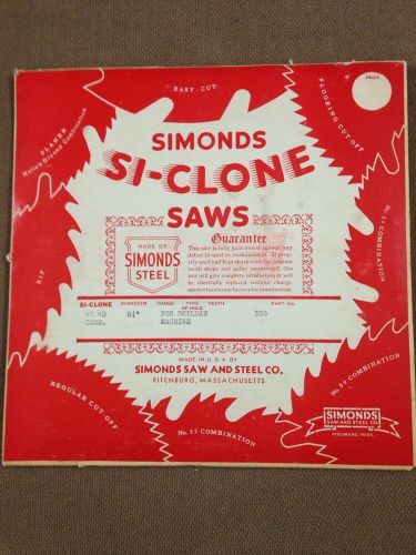 8-1/4&#034; No. 60 combination Saw blade NOS SIMONDS SI-CLONE VTG MADE IN THE USA!!