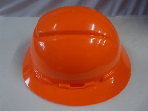 3m full brim orange work hard hat 4- point ratchet suspension for sale