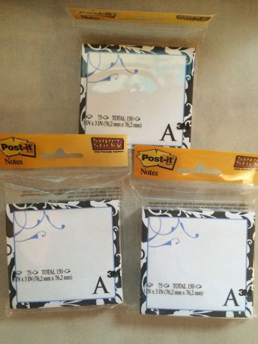 Post-it Notes, Super Sticky Pad, 3 1/4&#034; x 3 1/2&#034;, Monogram &#034;A&#034;, 75 Sheets/pad