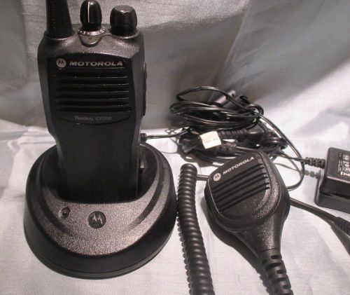 Motorola cp200 2-way radio/charger/battery/antenna/clip mic for sale